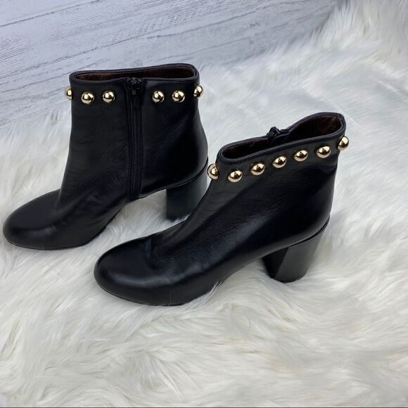 AGL Leather Studded Block Heel Ankle Boots. Size 7, NIB - Picture 6 of 9